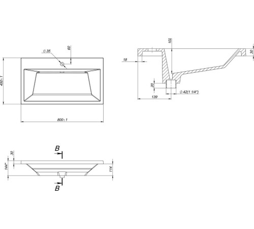 Умывальник Versalia Блисс-80 10.R01.80.000