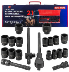 Набор трещотка с головками Everforce EF-6212-9MPB 21 предмет