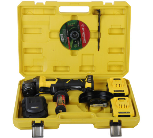 Угловая шлифмашина Hanskonner HAG18125BL с 2-мя АКБ, кейс