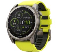 Умные часы Garmin Fenix 8 Solar, Sapphire 51мм титановый, желтый силиконовый ремешок