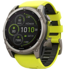 Умные часы Garmin Fenix 8 Solar, Sapphire 51мм титановый, желтый силиконовый ремешок