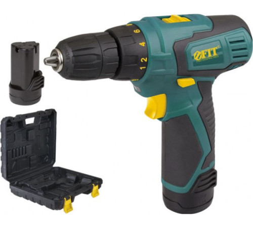 Дрель-шуруповерт FIT 80181 с 2-мя АКБ, кейс