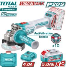 Угловая шлифмашина Total TAGLI2120252 с 2-мя АКБ, кейс