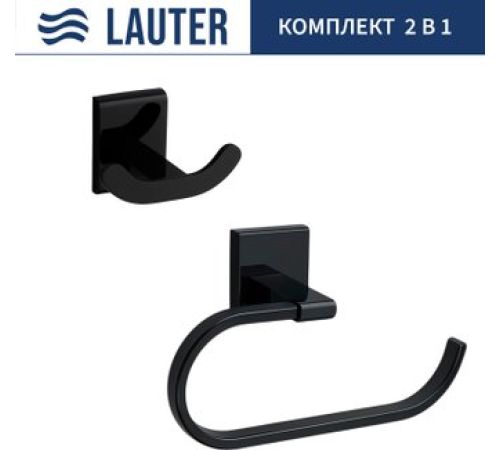 Набор аксессуаров для ванной Lauter 21SH8392 + 21SH8302 Matt Black, 2 предмета
