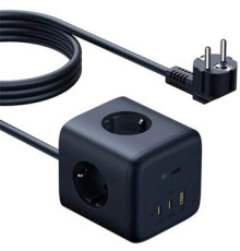 Удлинитель Baseus EnerFill FA11 Cube Power Strip 3AC+1U+2C 67W EU E00082100123-00 1.5 м, черный