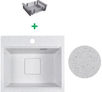 Кухонная мойка Marblan Comfort 48 серый, с сифоном и колландером