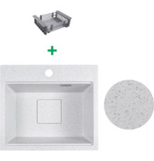 Кухонная мойка Marblan Comfort 48 серый, с сифоном и колландером