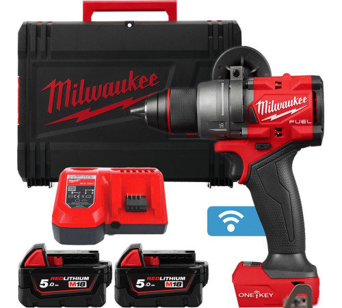 Дрель-шуруповерт Milwaukee M18 FUEL M18ONEDD3-502X 4933492802 с 2-мя АКБ 5 Ач, кейс