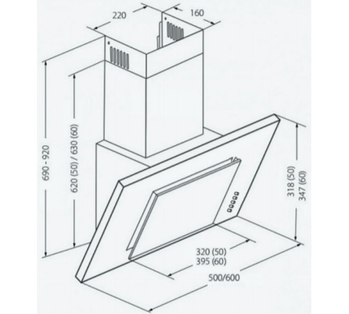 Кухонная вытяжка Akpo Optima Eco 50 WK-4 черный