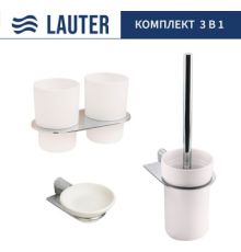Набор аксессуаров для ванной Lauter 21SH2081 + 21SH2051 + 21SH2111 Chrome, 3 предмета