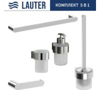 Набор аксессуаров для ванной Lauter 21TS3018 + 21TS3020 + 21TS3012 + 21TS3005 + 21TS3022 Chrome, 5 предметов