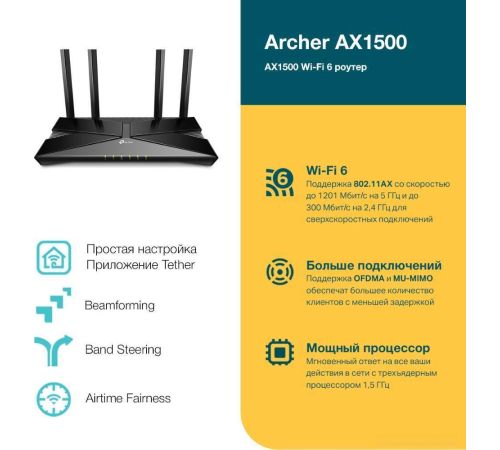 Wi-Fi роутер TP-Link Archer AX1500