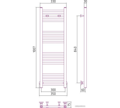 Полотенцесушитель Сунержа Модус 1000x300 00-0250-1030