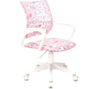 Компьютерное кресло Бюрократ Burokids 1W розовый единороги/пластик белый