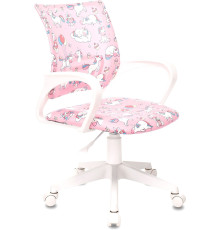 Компьютерное кресло Бюрократ Burokids 1W розовый единороги/пластик белый