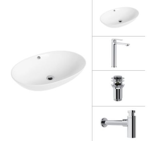 Умывальник Lauter 21709 + Moon 21СK81691C + сифон 21635CH + дон.клапан 21190CH хром