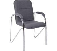 Офисный стул AksHome Samba AKS-1 Leto 68 темно-серая ткань, мягкие подлокотники
