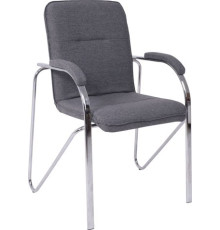 Офисный стул AksHome Samba AKS-1 Leto 68 темно-серая ткань, мягкие подлокотники