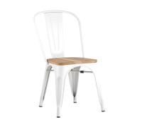 Стул Stool Group Tolix wood белый глянцевый