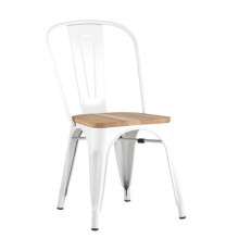Стул Stool Group Tolix wood белый глянцевый