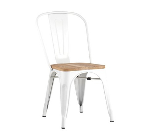 Стул Stool Group Tolix wood белый глянцевый