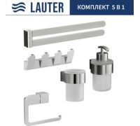 Набор аксессуаров для ванной Lauter 21TS3018 + 21TS3020 + 21TS3008 + 21TS3014 + 21TS3003 Chrome, 5 предметов