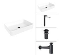 Умывальник Lauter 21842 + Reef 21CK8678BS + сифон 21635B + дон.клапан 21190B черный матовый