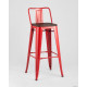 Стул Stool Group TOLIX WOOD со спинкой барный красный глянцевый