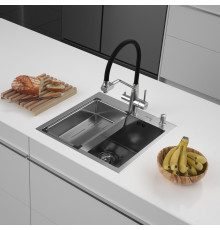 Кухонная мойка ARFEKA Eco AR мойка 500*500, коландер G, дозатор Satin