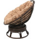 Кресло-качалка Garden Story Папасан Roker D110 вращающееся CV-18C бежевый/коньячный