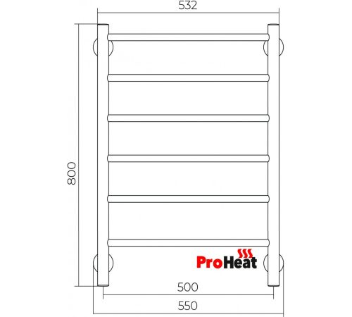 Полотенцесушитель ProHeat Line 50х80 белый