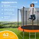 Батут GoUP Elite-D252 с сеткой и лестницей, оранжевый