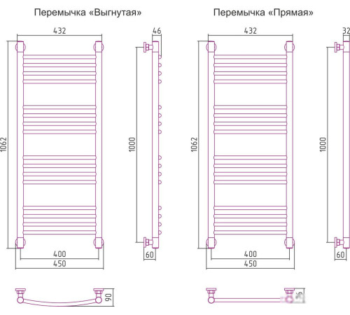 Полотенцесушитель Сунержа Богема+ 1000x400 30-0220-1040