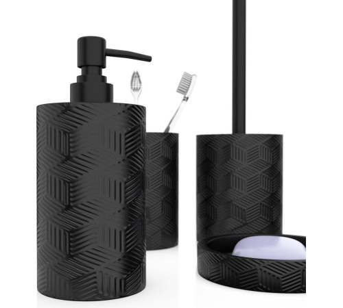 Аксессуары для ванной и туалета FORA Delicate Black 4 предмета