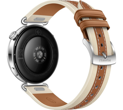 Умные часы Huawei Watch GT 6 41 мм серебристый, с коричневым кожаным ремешком, международная версия