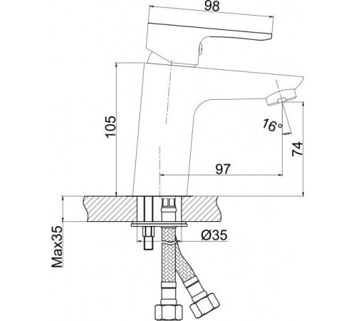 Умывальник Cersanit Calla 54 S-UM-Cl/1-w + 63030