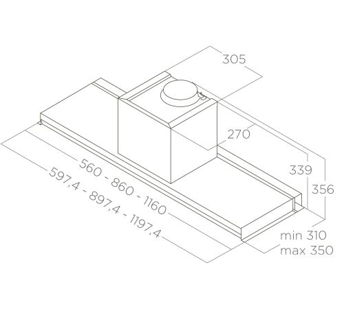 Кухонная вытяжка Elica Lever IX/A/86 PRF0160152