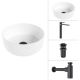 Умывальник Lauter 21499-31 + Reef 21CK8678BS + сифон 21635B + дон.клапан 21190B черный матовый