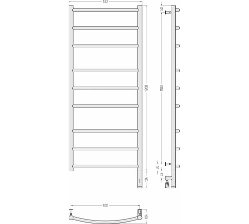 Полотенцесушитель Сунержа Галант 3.0 120x50 31-5801-1250