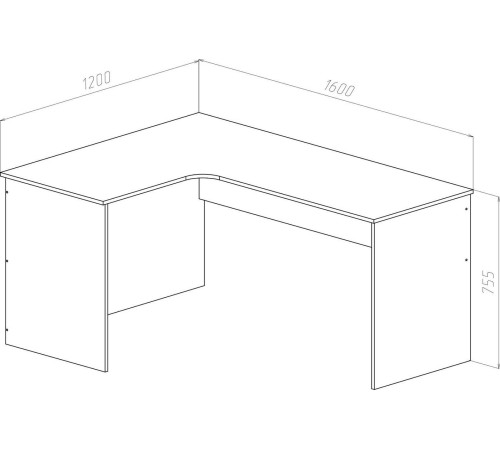 Стол МДК СПУ-П угловой 1600x1200x755 правый, дуб млечный
