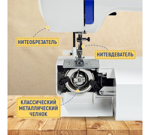 Электромеханическая швейная машина Janete 990 синий