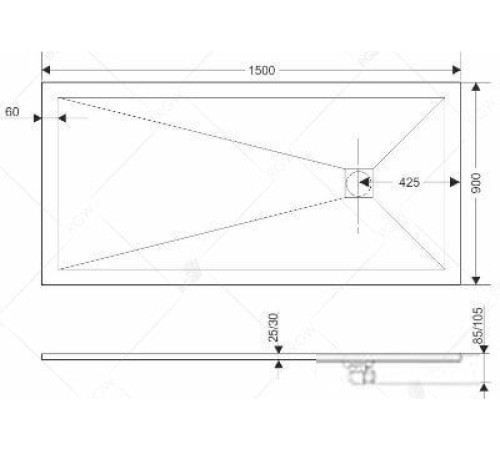 Душевой поддон RGW ST-0159G 150х90
