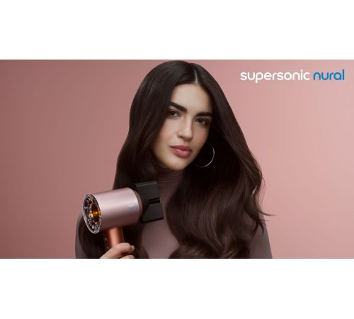Фен Dyson HD16 Supersonic Nural Straight+Wavy с переходником на евровилку, янтарный шелк