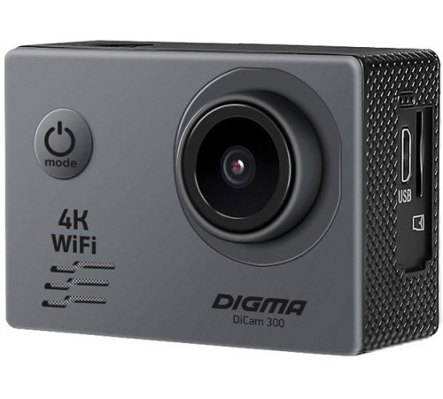 Экшен-камера Digma DiCam 300 серый
