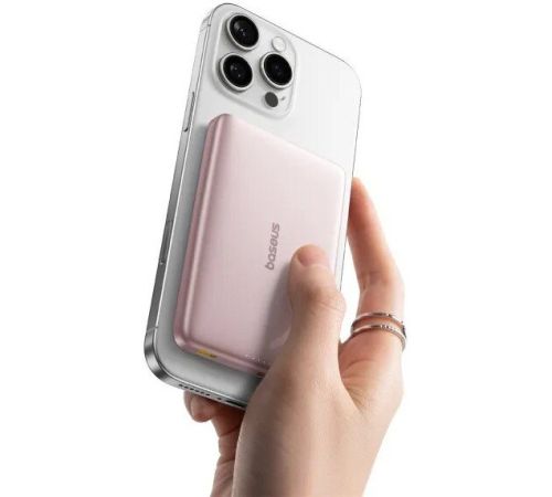 Внешний аккумулятор Baseus PicoGo AM41 Ultra-Slim Qi2 Magnetic Power Bank 10000mAh розовый