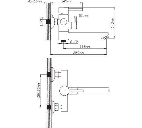 Смеситель Diadonna Д234-22S