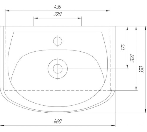 Умывальник Rosa Уют 450 46x35