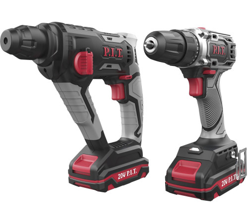 P.I.T. P0002-02 перфоратор, шуруповерт, 2 АКБ, кейс