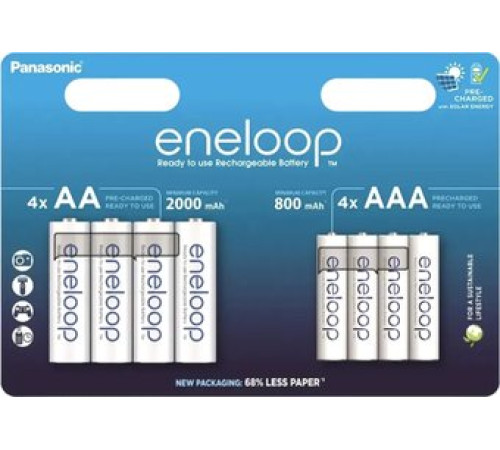 Аккумулятор Panasonic Eneloop AAA+AA BK-3MCDE+BK-4MCDE/8CP 8шт
