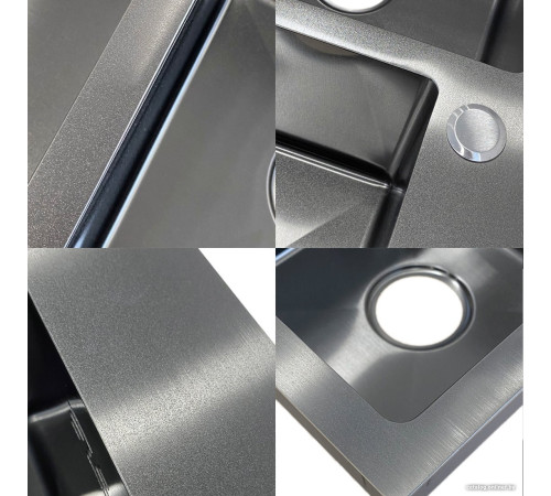 Кухонная мойка AKS Прямоугольная 78x48 левая графит